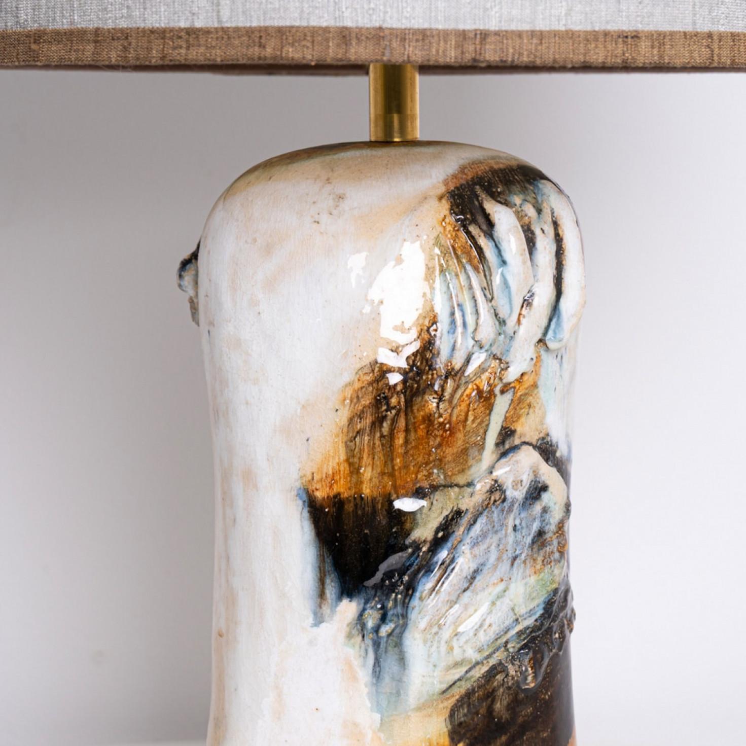 Ceramic 1 of the 2 Stunning Table Lamps by Jeppe Hagendorn, Denmark 1960 For Sale