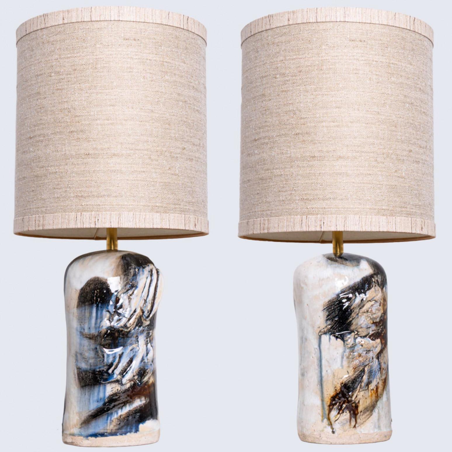 Beautiful Floor Lamp by Jeppe Hagendorn, Denmark 1960s.

This stunning ceramic base with earthy tones and a beautiful glaze is a real eye catcher and a statement piece. The lampshade is designed by Rene Houben. This shade fits perfectly with the