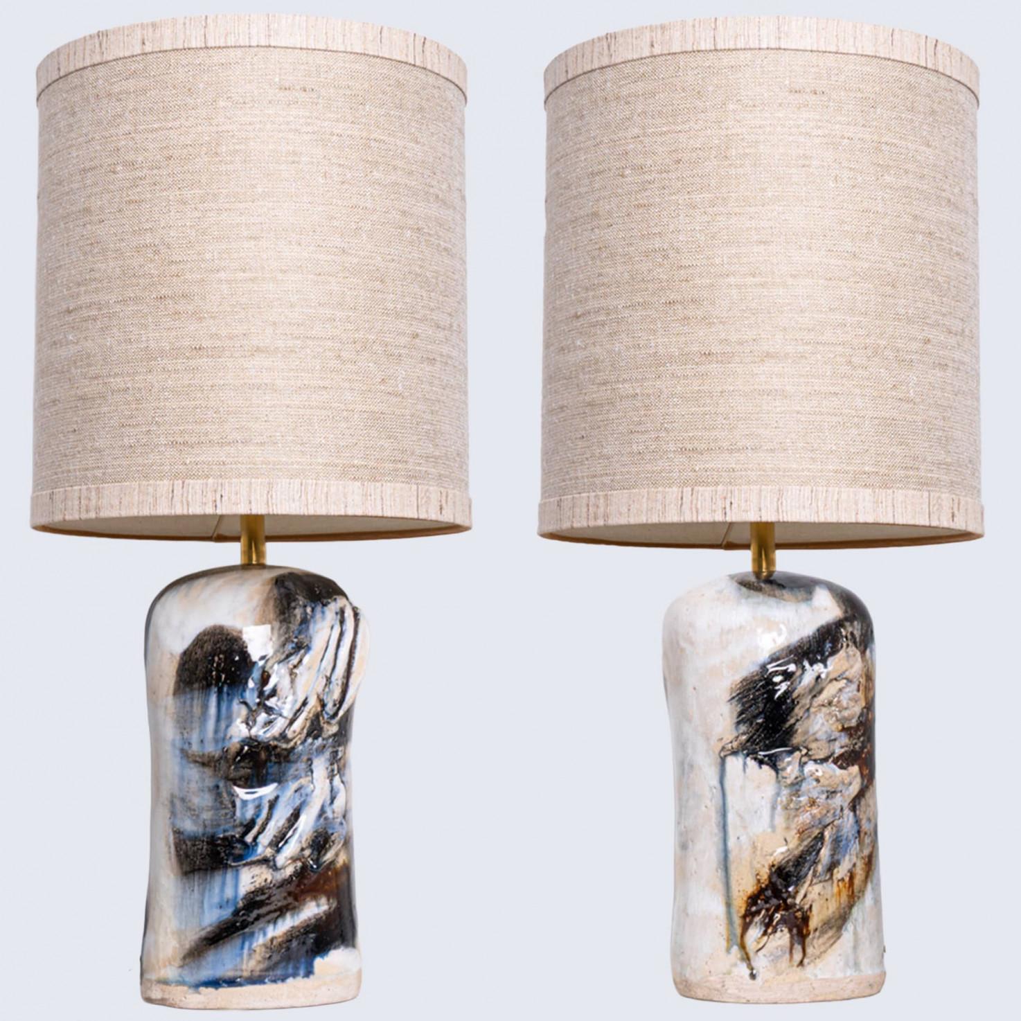 Beautiful Floor Lamp by Jeppe Hagendorn, Denmark 1960s.

This stunning ceramic base with earthy tones and a beautiful glaze is a real eye catcher and a statement piece. The lampshade is designed by Rene Houben. This shade fits perfectly with the