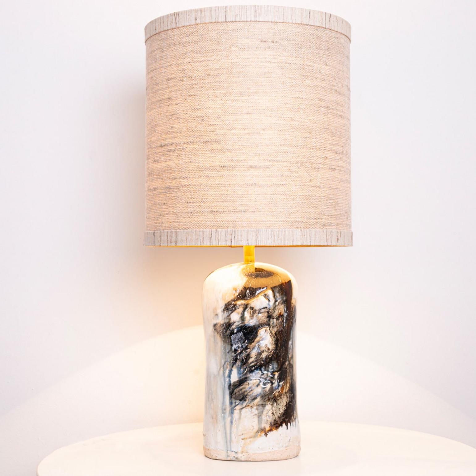 Glazed 1 of the 2 Stunning Table Lamps by Jeppe Hagendorn, Denmark 1960s For Sale