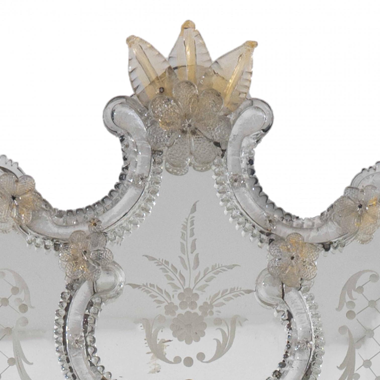 1 of the 2 Stunning Venetian Fratelli Barbini Mirrors With Murano Glass en venta 2