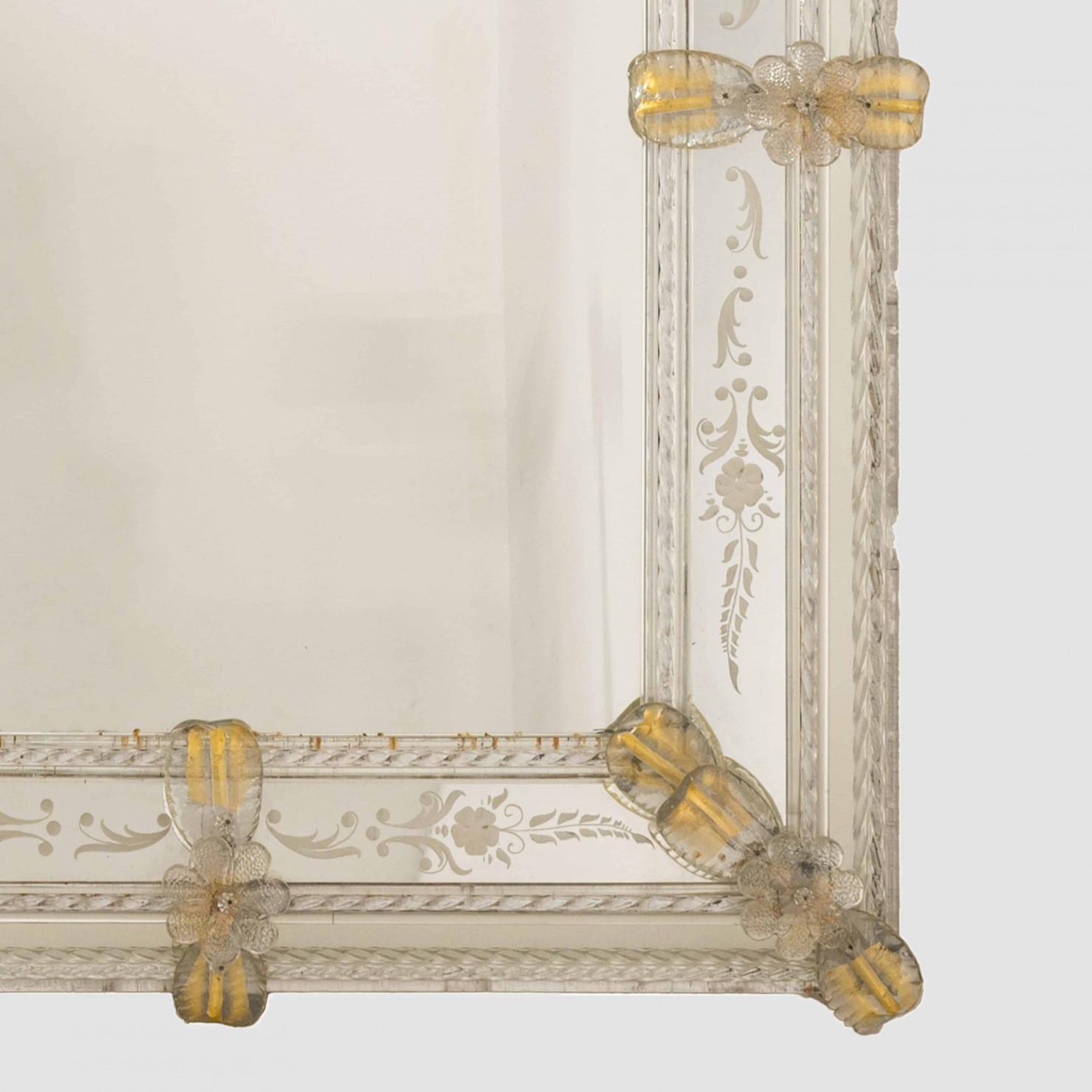 Autre 1 des 2 superbes miroirs vénitiens Fratelli Barbini avec verre de Murano en vente