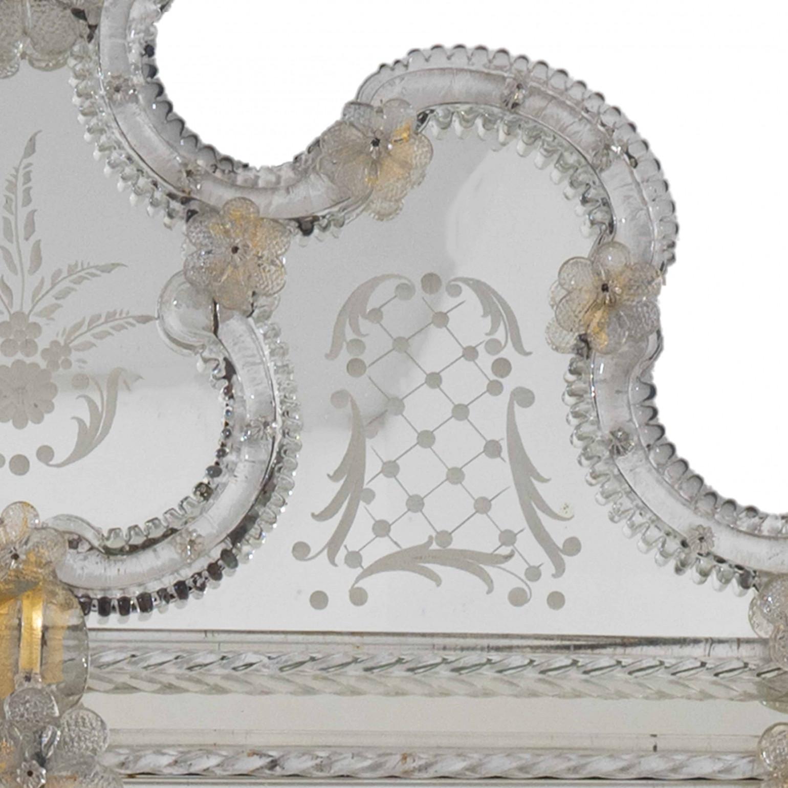 1 des 2 superbes miroirs vénitiens Fratelli Barbini avec verre de Murano en vente 1