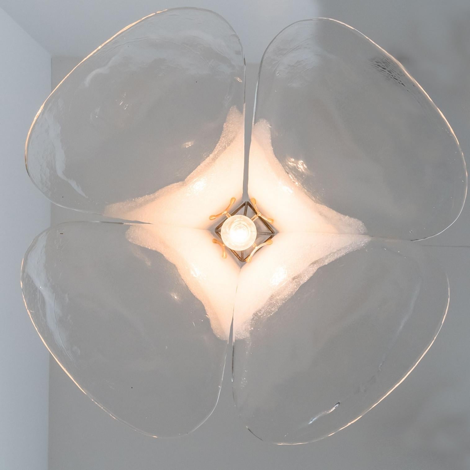 1 de las 2 Lámpara colgante Flor blanca de Carlo Nason, 1960 en venta 3