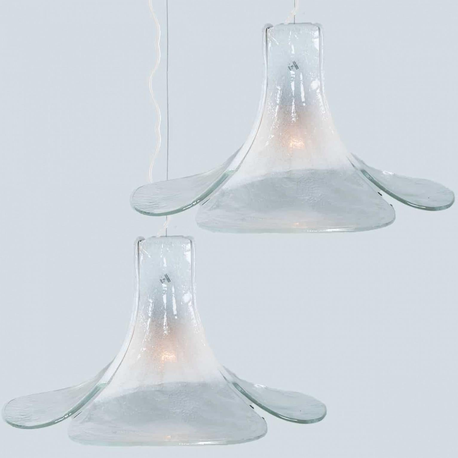 1 de las 2 Lámpara colgante Flor blanca de Carlo Nason, 1960 en venta 6