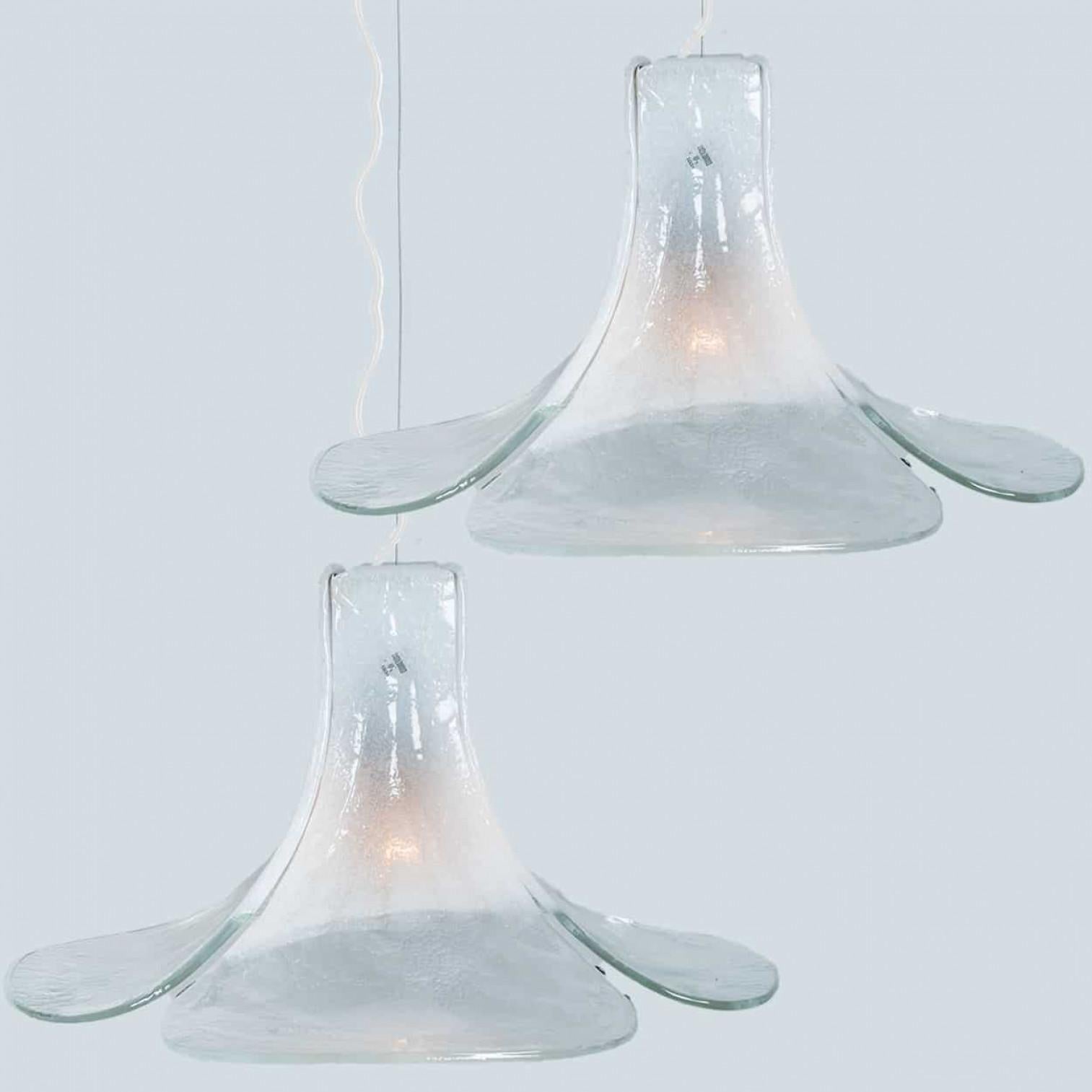 1 de las 2 Lámpara colgante Flor blanca de Carlo Nason, 1960 en venta 6