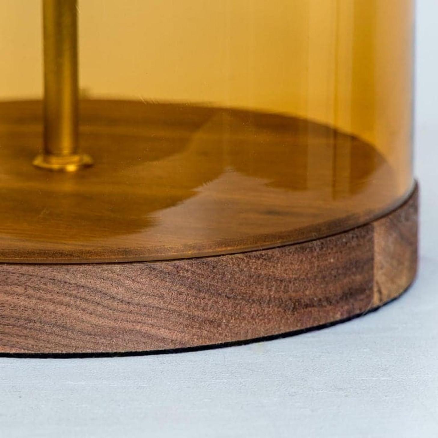 1 of the 2 XL Glass Shaped Table Lamp with Custom Made Silk Lamp R Houben en vente 6