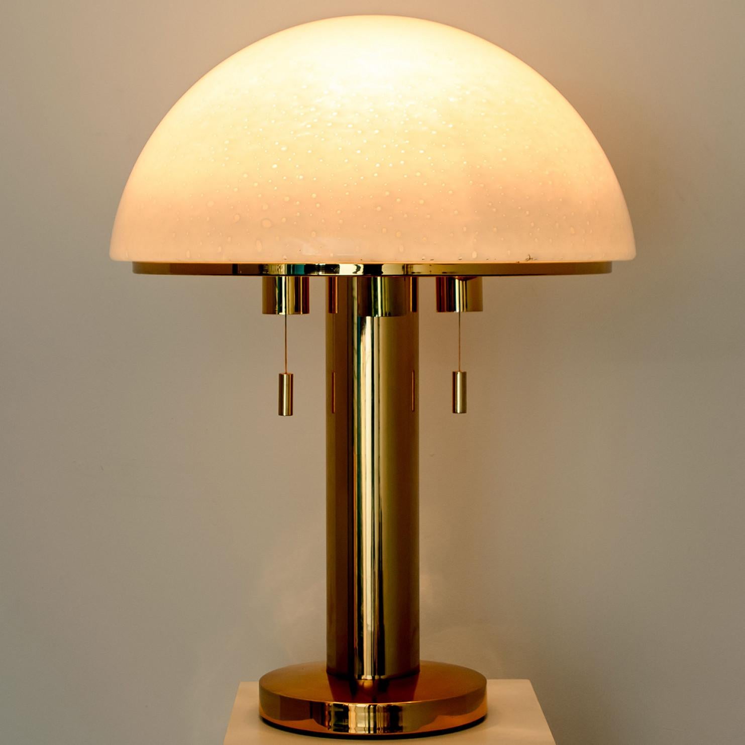 1 of the 2 XL Mushroom Table Lamps by Limburg Glashütte, 1970 For Sale 3