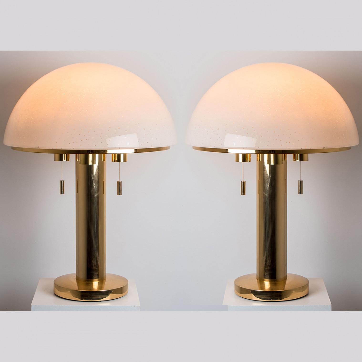 Mid-Century Modern 1 of the 2 XL Mushroom Table Lamps by Limburg Glashütte, 1970 For Sale