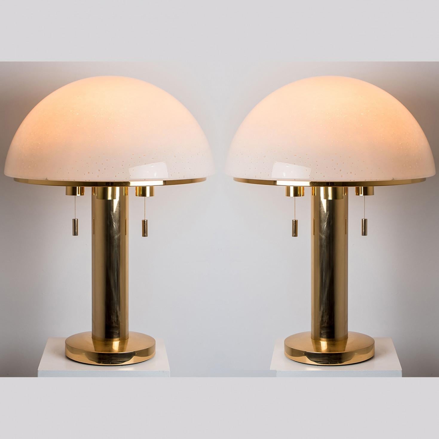 Mid-Century Modern 1 of the 2 XL Mushroom Table Lamps by Limburg Glashütte, 1970 For Sale
