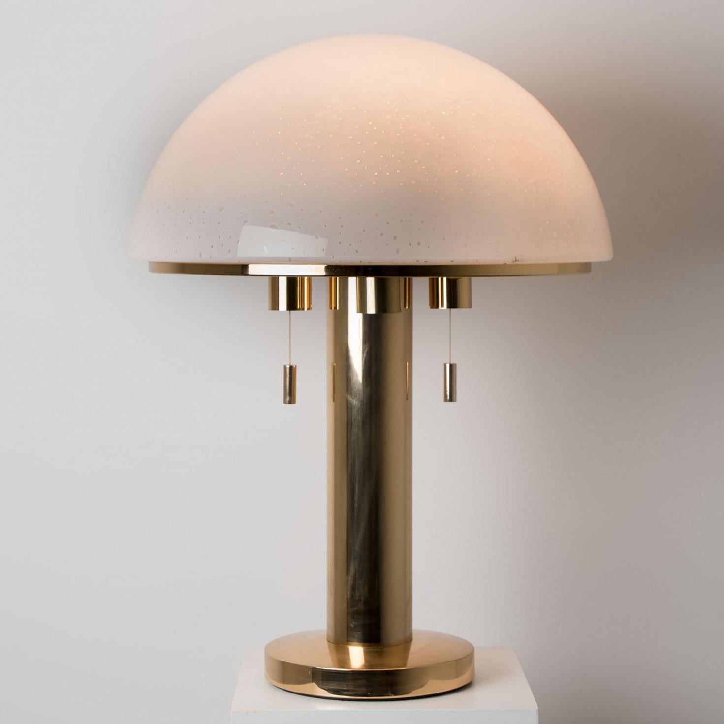 German 1 of the 2 XL Mushroom Table Lamps by Limburg Glashütte, 1970 For Sale