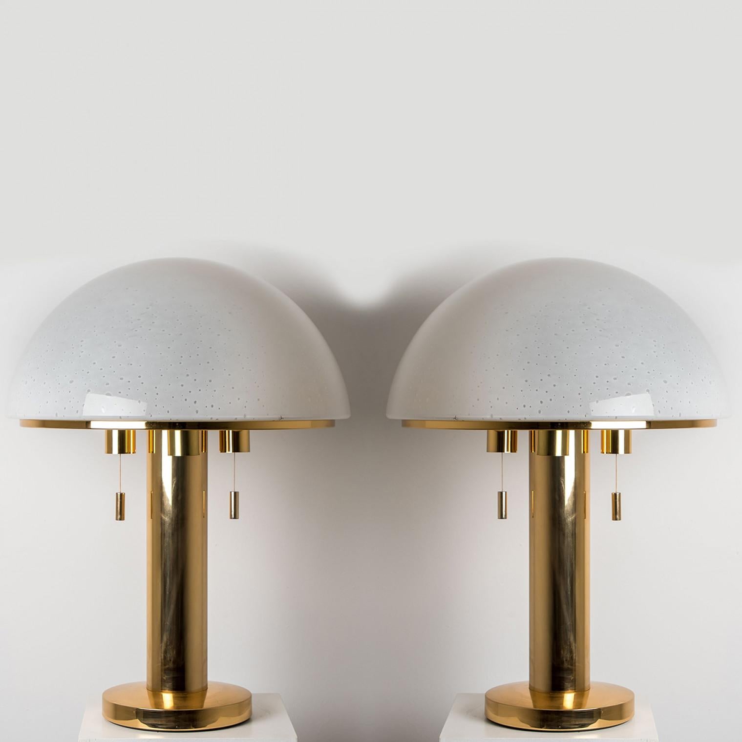 20th Century 1 of the 2 XL Mushroom Table Lamps by Limburg Glashütte, 1970 For Sale
