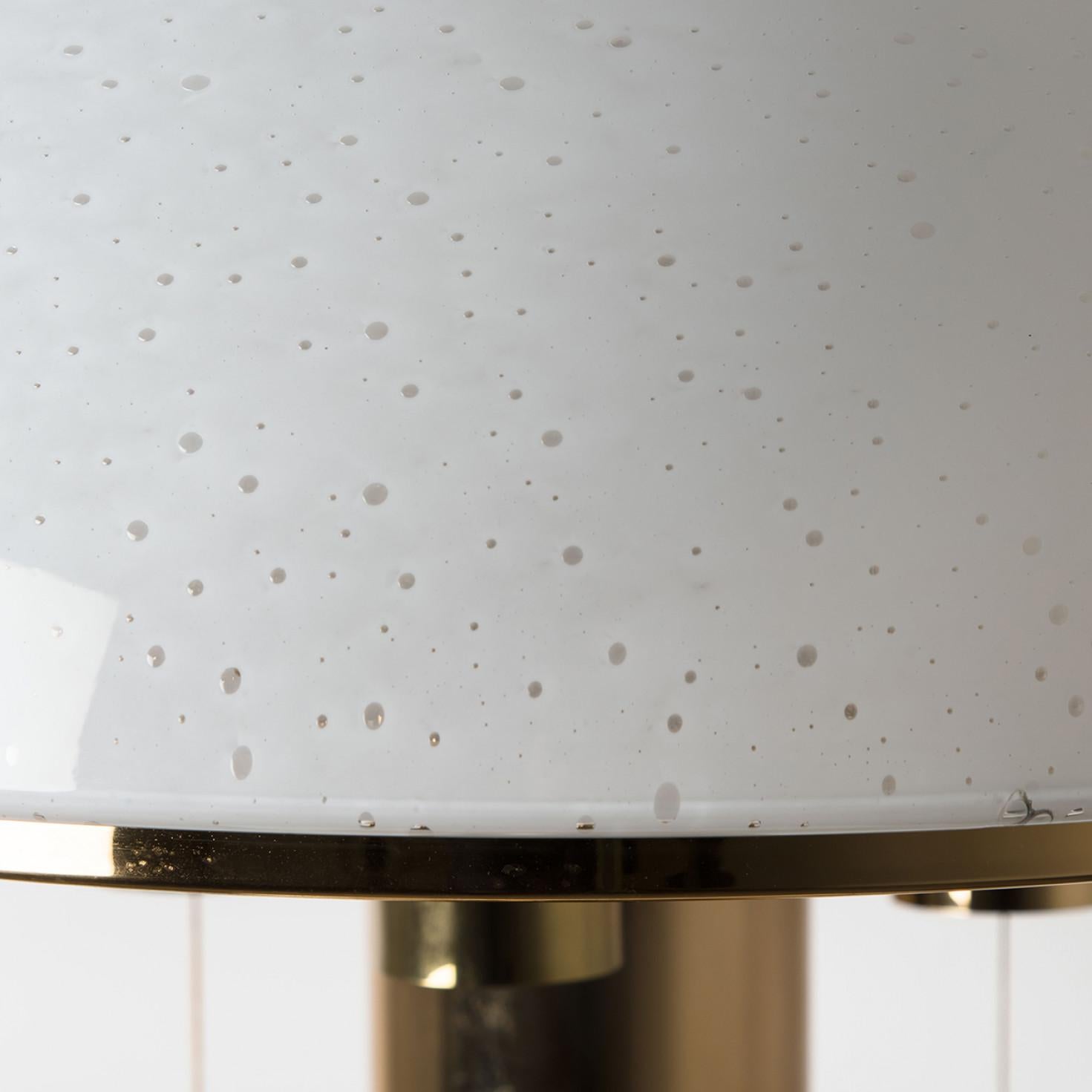 Brass 1 of the 2 XL Mushroom Table Lamps by Limburg Glashütte, 1970 For Sale