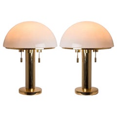 1 of the 2 XL Mushroom Table Lamps by Limburg Glashütte, 1970