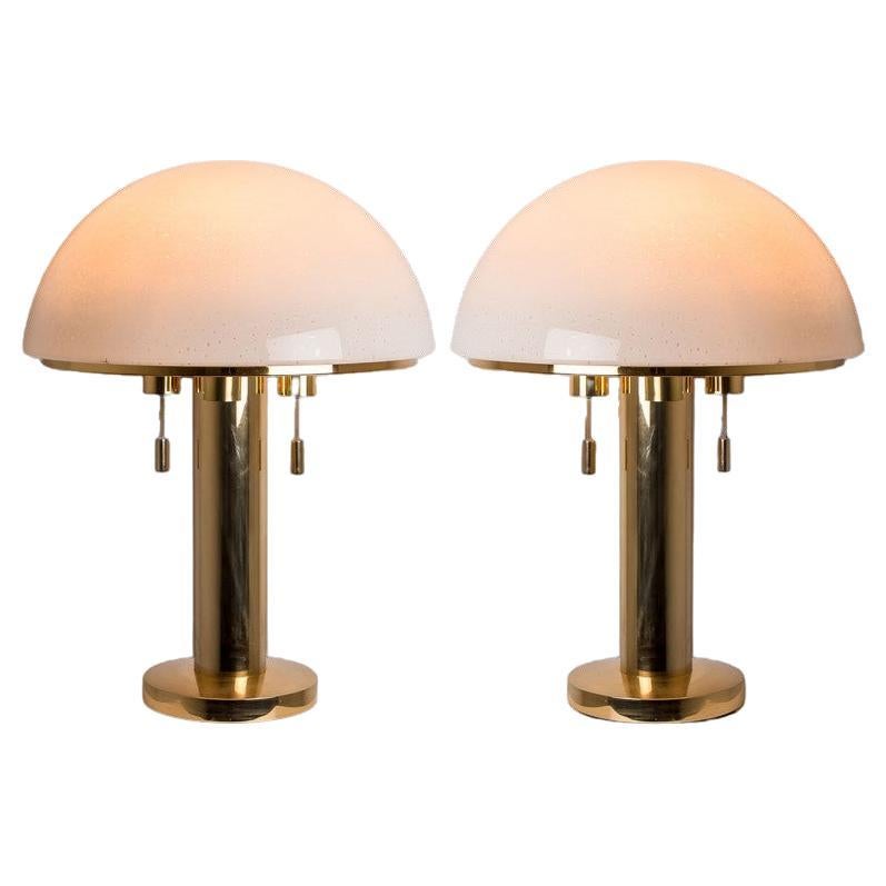 1 of the 2 XL Mushroom Table Lamps by Limburg Glashütte, 1970 For Sale