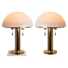 1 of the 2 XL Mushroom Table Lamps by Limburg Glashütte, 1970