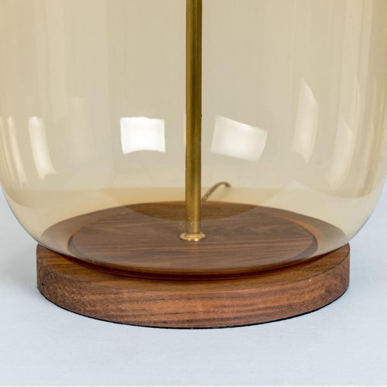 1 of the 2 XL Shaped Table Lamp with Custom Made Silk Lamp R Houben For Sale 2