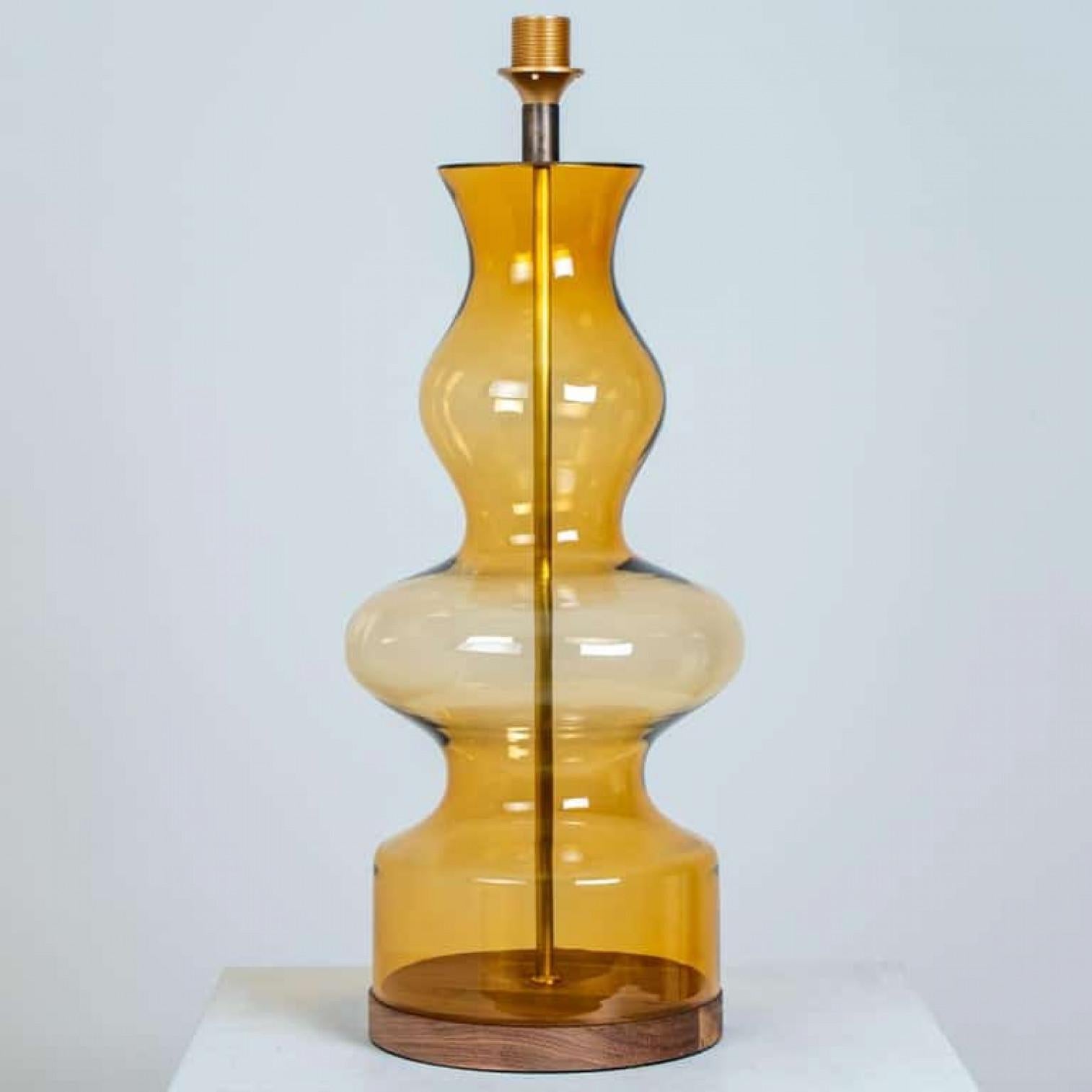 1 of the 2 XL Shaped Table Lamp with Custom Made Silk Lamp R Houben For Sale 4