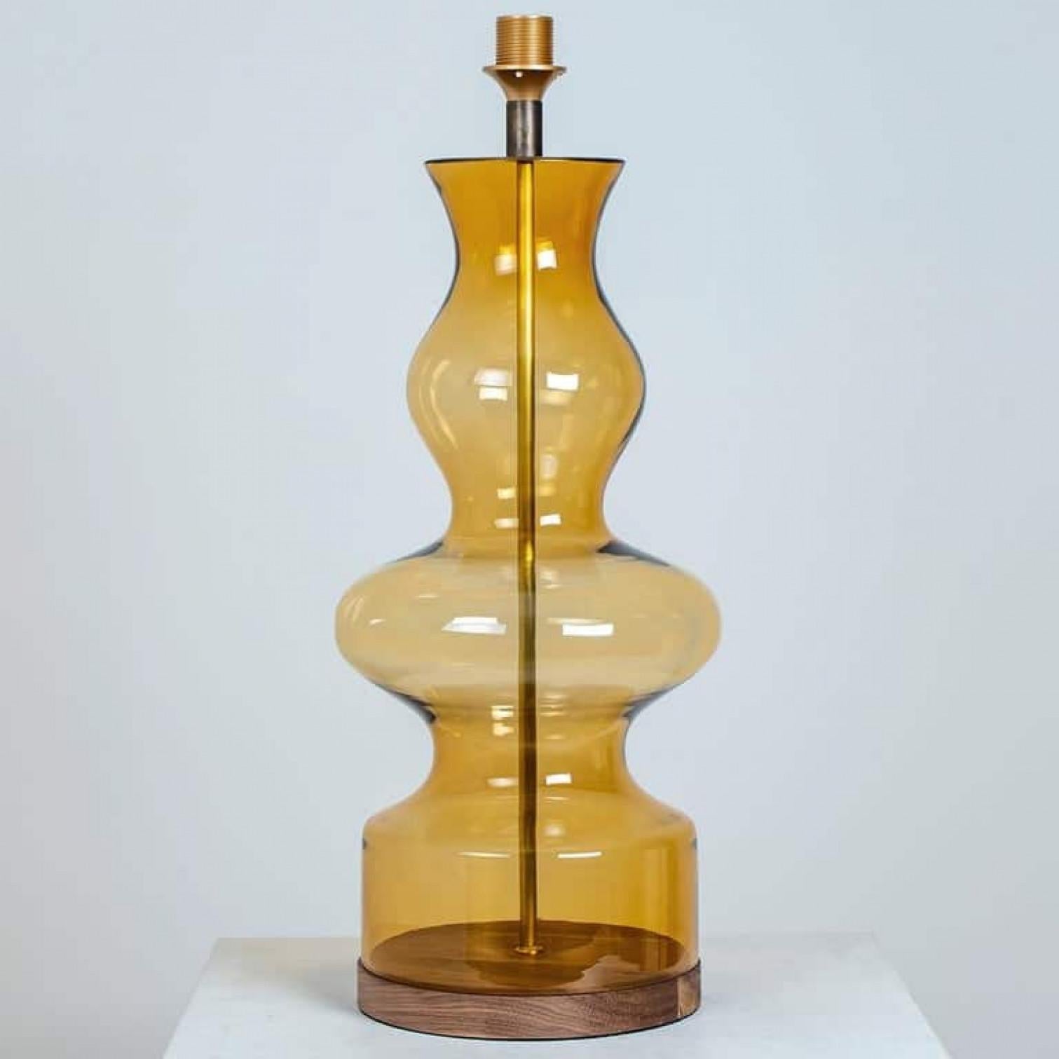 1 of the 2 XL Shaped Table Lamp with Custom Made Silk Lamp R Houben For Sale 5