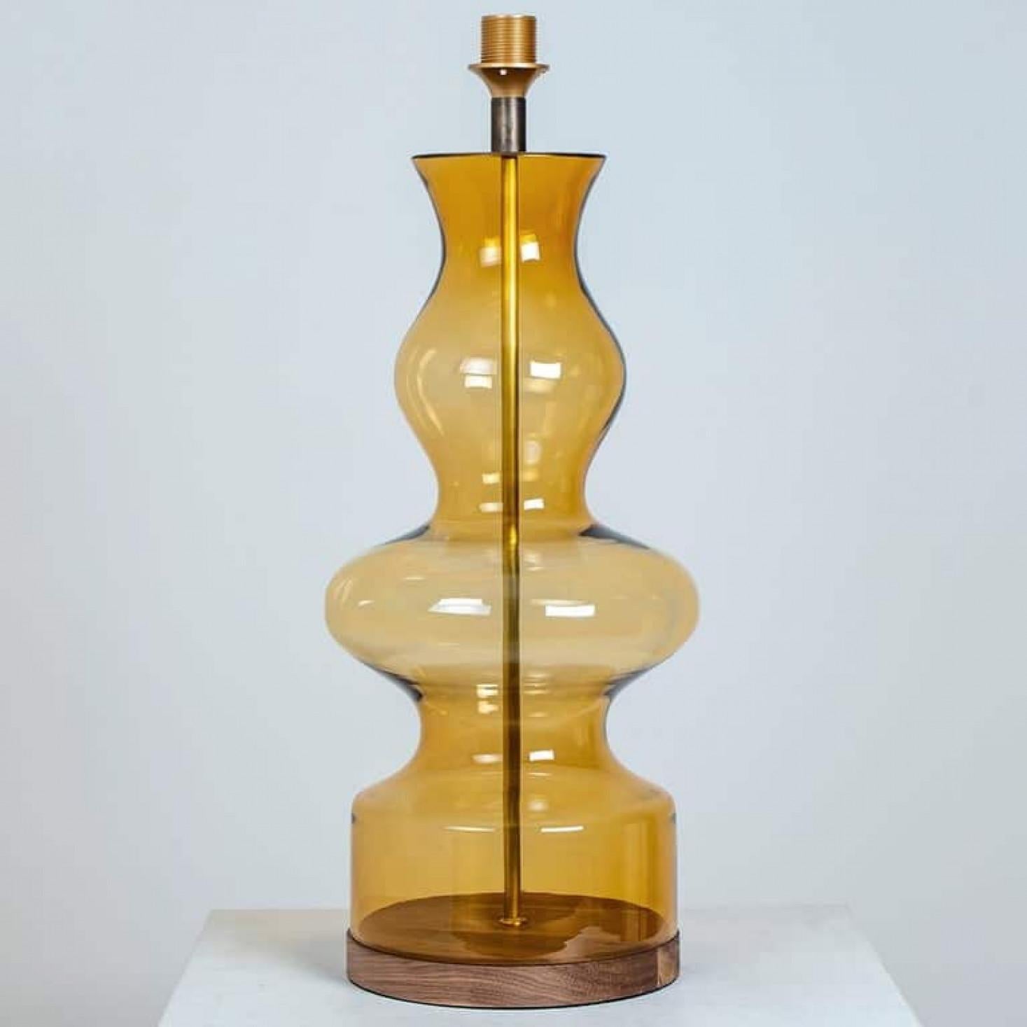 1 of the 2 XL Shaped Table Lamp with Custom Made Silk Lamp R Houben For Sale 7