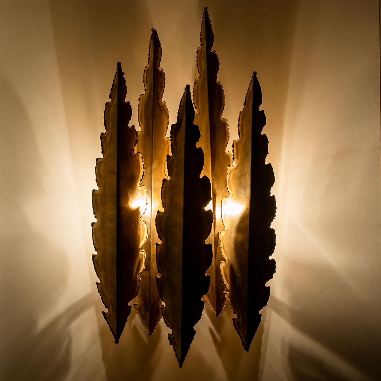 1 of the 2 XXL Brass Wall Sconces by Holm Sorensen, 1960 im Angebot 2