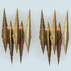 1 of the 2 XXL Brass Wall Sconces by Holm Sorensen, 1960