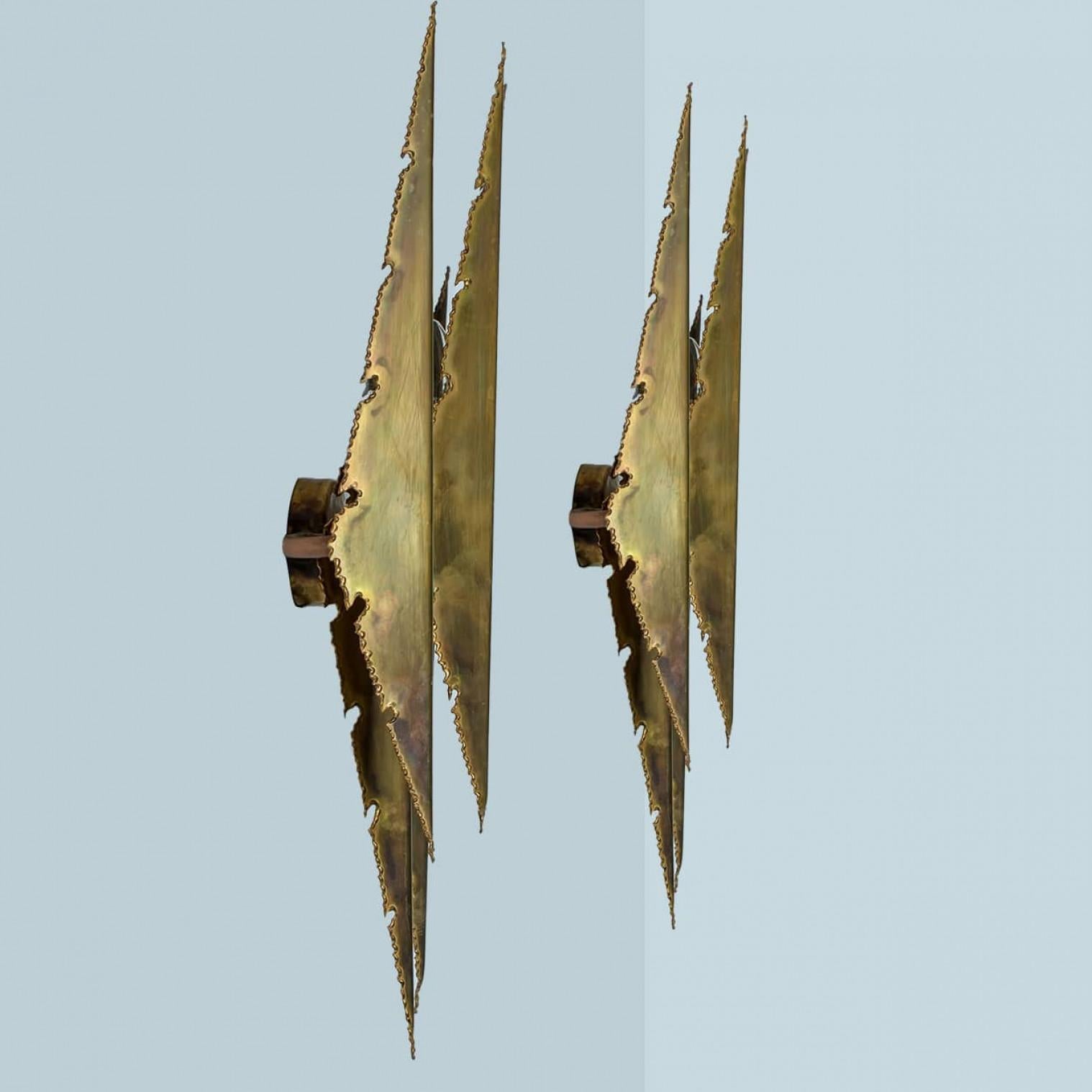 Danish 1 of the 2 XXL Brass Wall Sconces by Holm Sorensen, 1960 For Sale
