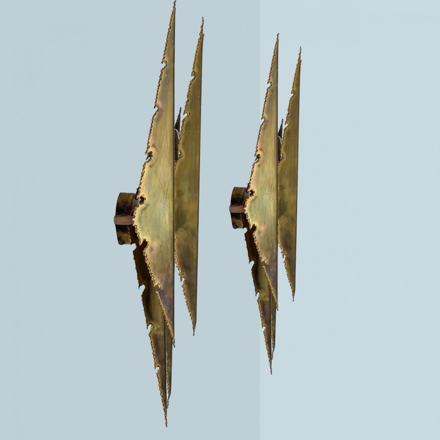 Danish 1 of the 2 XXL Brass Wall Sconces by Holm Sorensen, 1960 For Sale