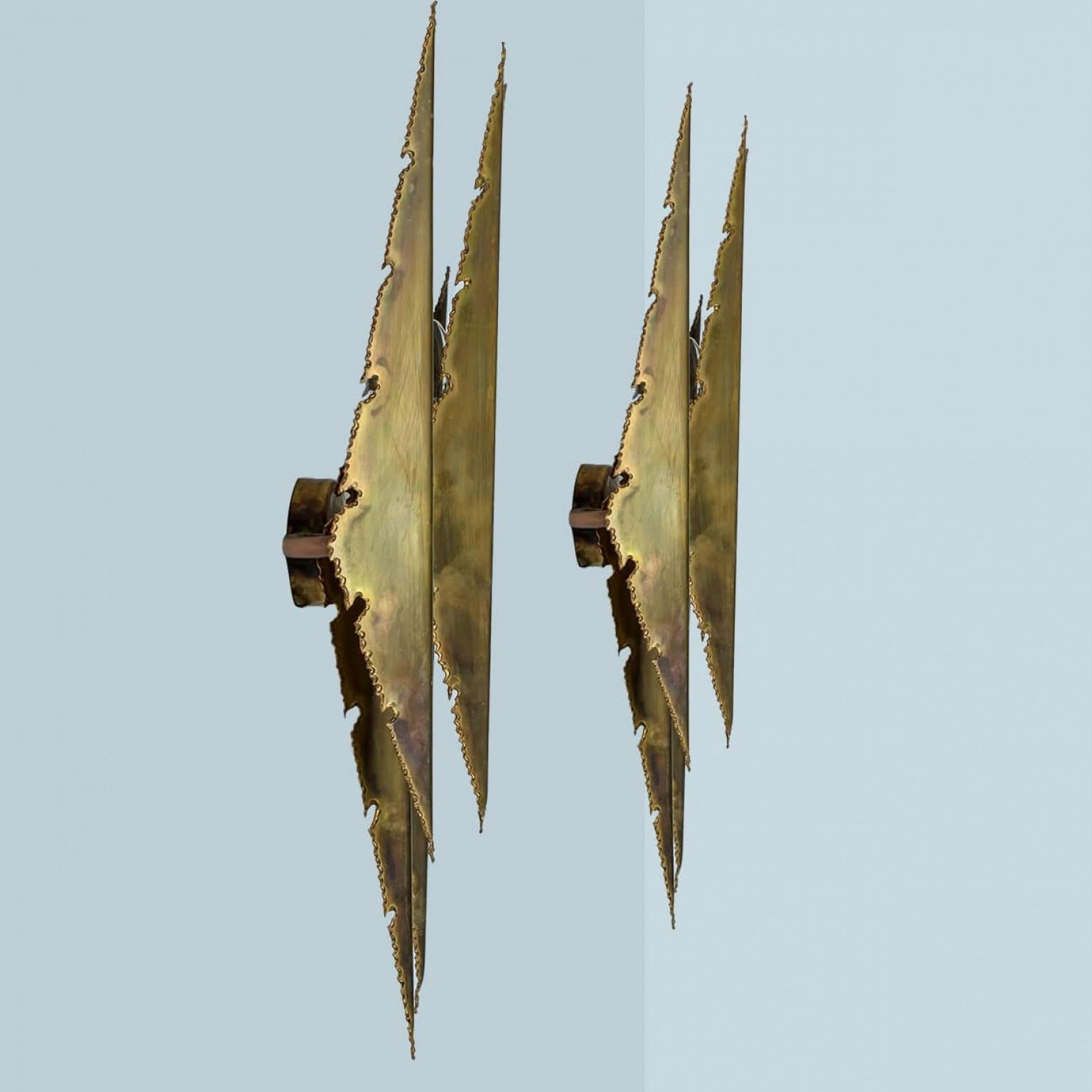 1 de los 2 apliques de latón XXL de Holm Sorensen, 1960 Danés en venta