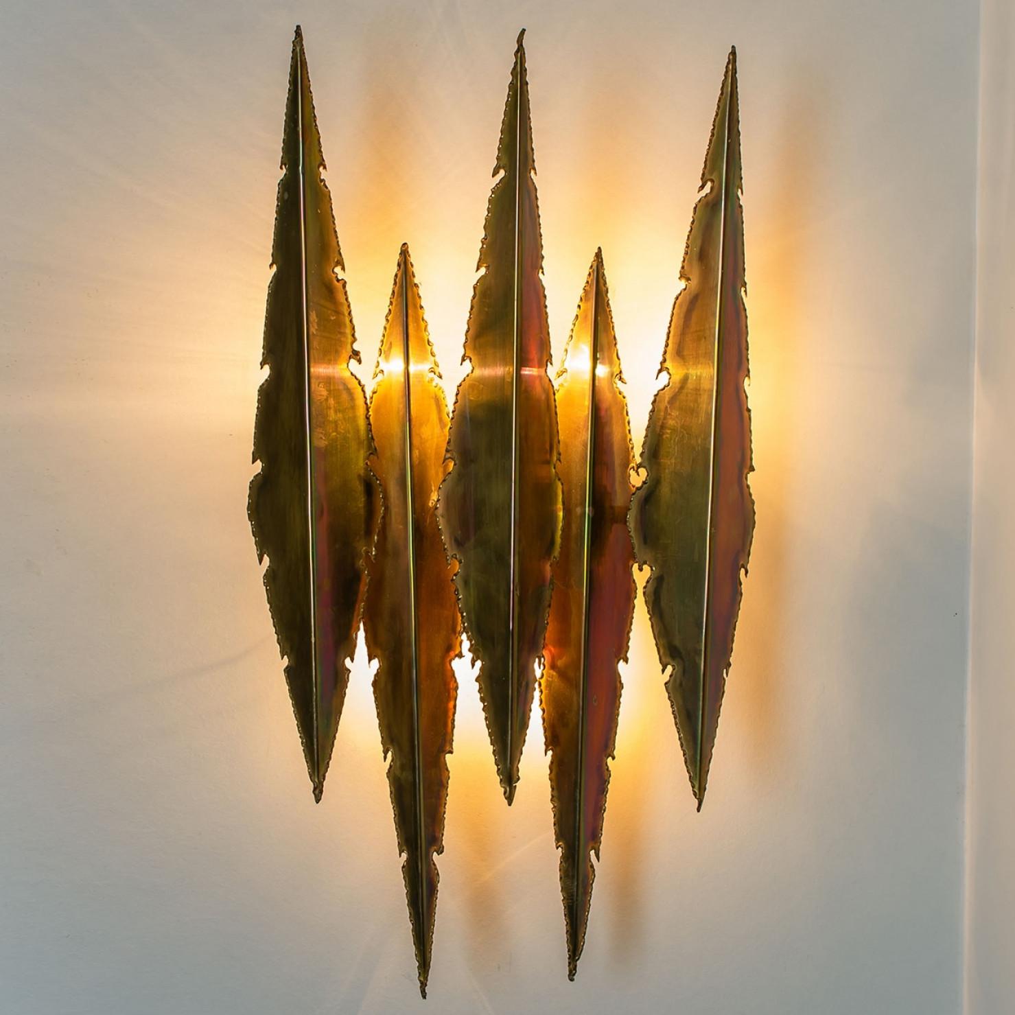 Other 1 of the 2 XXL Brass Wall Sconces by Holm Sorensen, 1960 For Sale