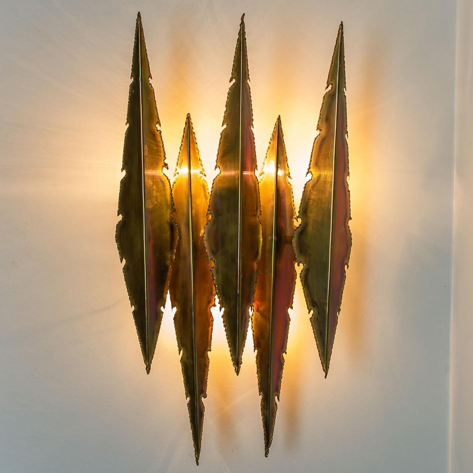 Other 1 of the 2 XXL Brass Wall Sconces by Holm Sorensen, 1960 For Sale