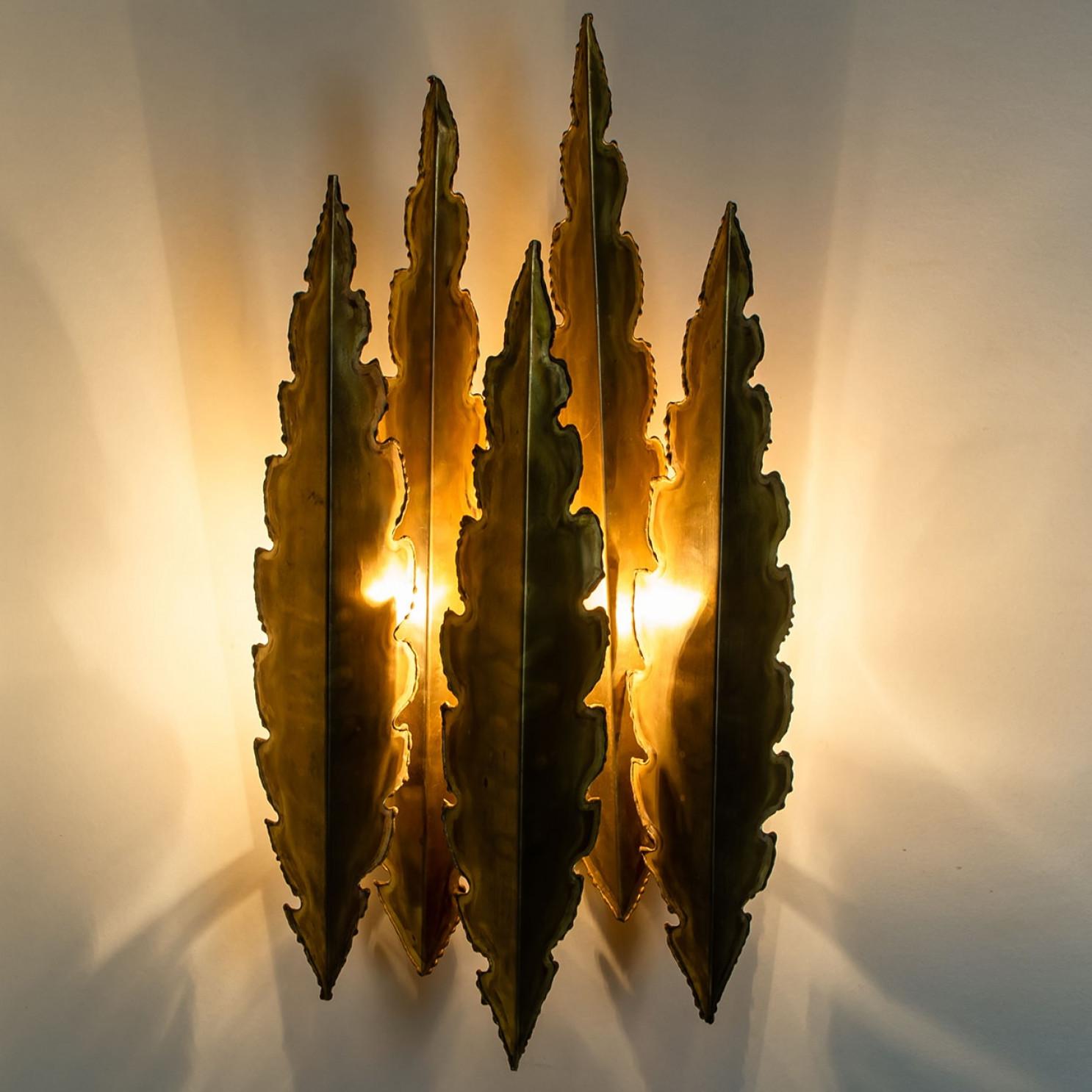 1 of the 2 XXL Brass Wall Sconces by Holm Sorensen, 1960 (Messing) im Angebot