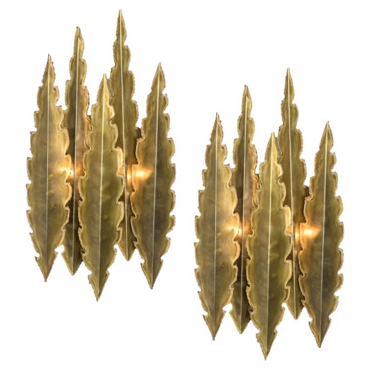 1 de los 2 apliques de latón XXL de Holm Sorensen, 1960