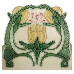 1 of the 20 Glazed Art Nouveau Relief Tiles, Maison Helman, Céramiques d'Art
