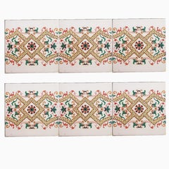 1 of the 20 Pcs Antique Ceramic Tiles with Fish by Onda Spain, circa 1900