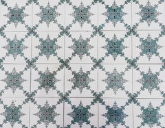 1 of the 200 Darkgreen Antique Tiles, Societe Morialme circa 1920, Belgium