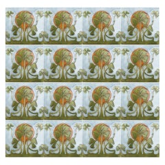 1 of the 24 Glazed Art Nouveau Relief Tiles, 1920s