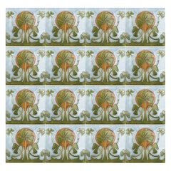 1 of the 24 Glazed Art Nouveau Relief Tiles, 1920s