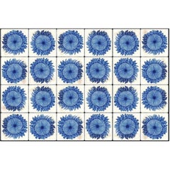 1 of the 24 Handmade Majolica Sunflower Tiles Made in Italy