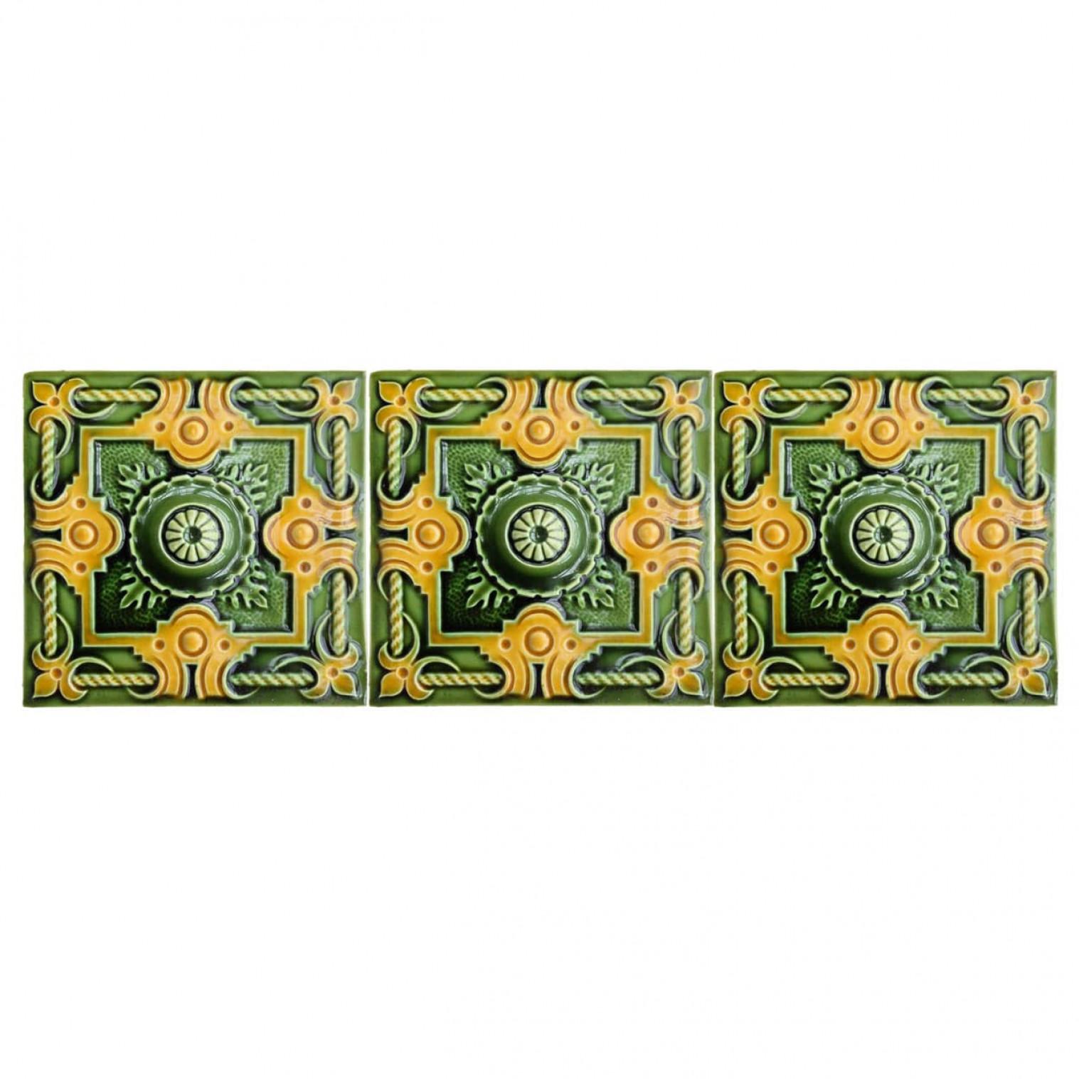 1 of the 275 Art Deco Glazed Relief Tiles by Gilliot, circa 1920 (Copy) For Sale 3