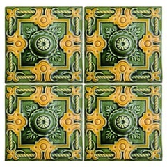 Antique 1 of the 275 Art Deco Glazed Relief Tiles by Gilliot, circa 1920 (Copy)