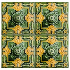 1 de los 275 azulejos en relieve esmaltados Art Déco de Gilliot, hacia 1920
