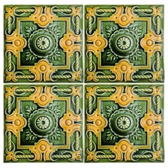 1 of the 275 Art Deco Glazed Relief Tiles by Gilliot, circa 1920