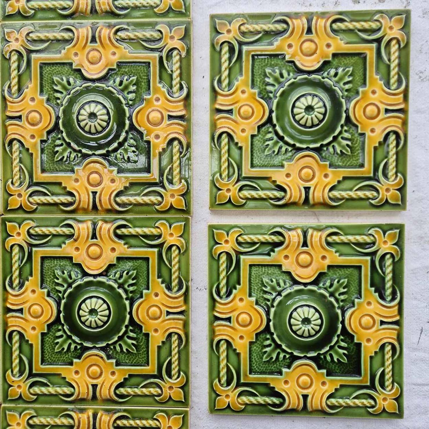20th Century 1 of the 275 Art Deco Glazed Relief Tiles by Gilliot, circa 1920 For Sale
