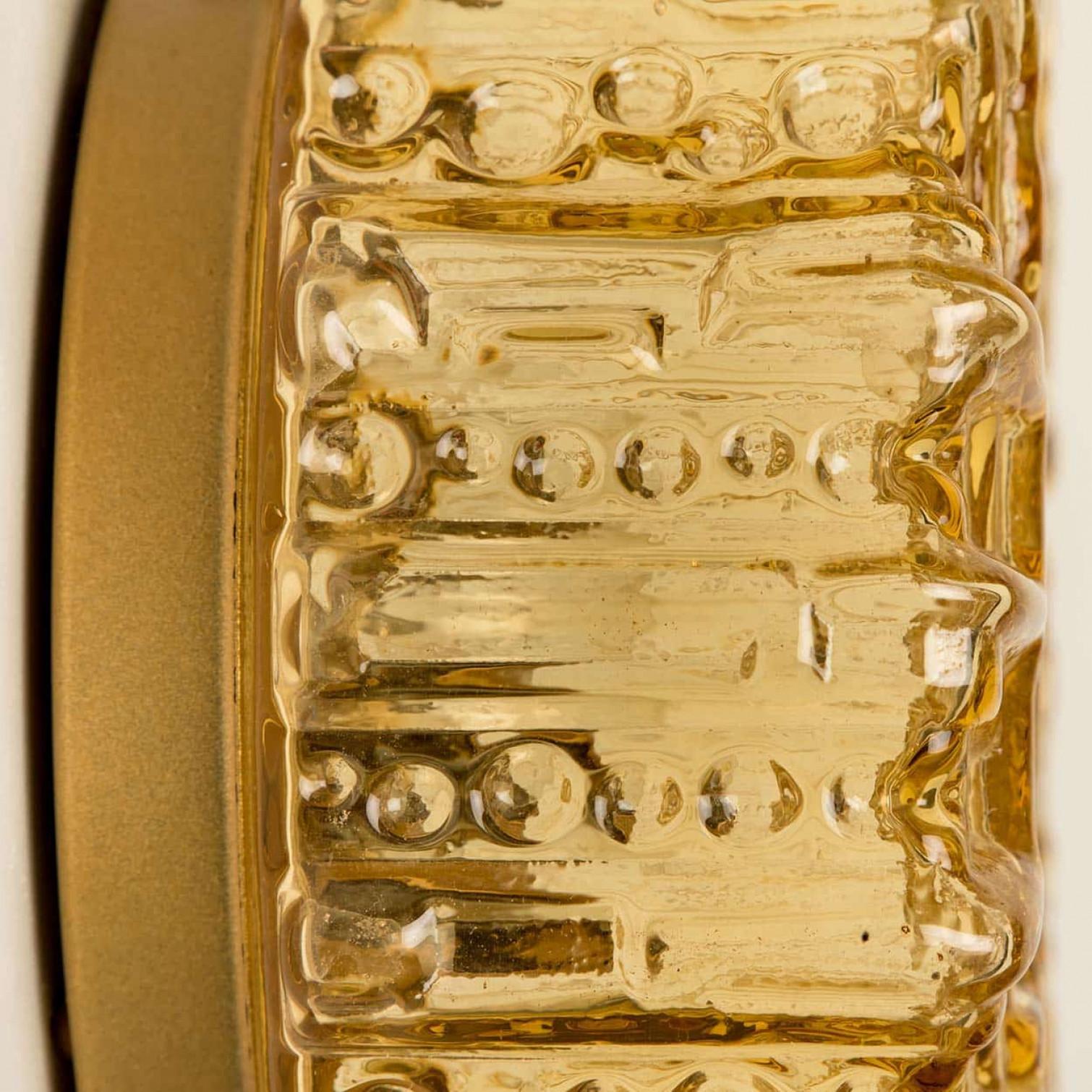 1 of the 3 Amber Glass Flush Mounts In Style Of Helena Tynell, Germany 1960s For Sale 1