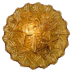 1 of the 3 Amber Glass Flush Mounts In Style Of Helena Tynell, Germany 1960s