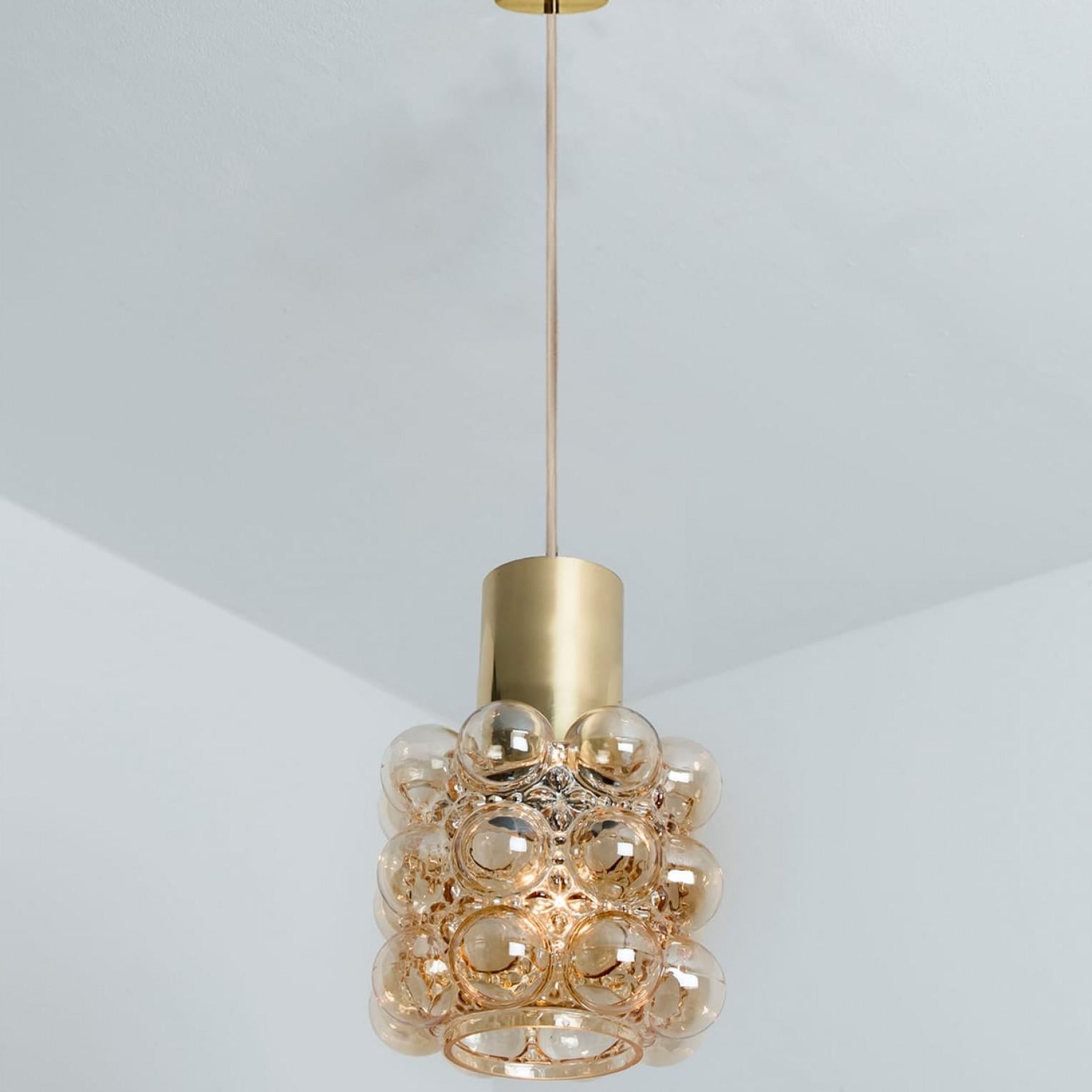 1 of the 3 Amber Glass Pedants by Helena Tynell for Glashütte Limburg, 1960 For Sale 8