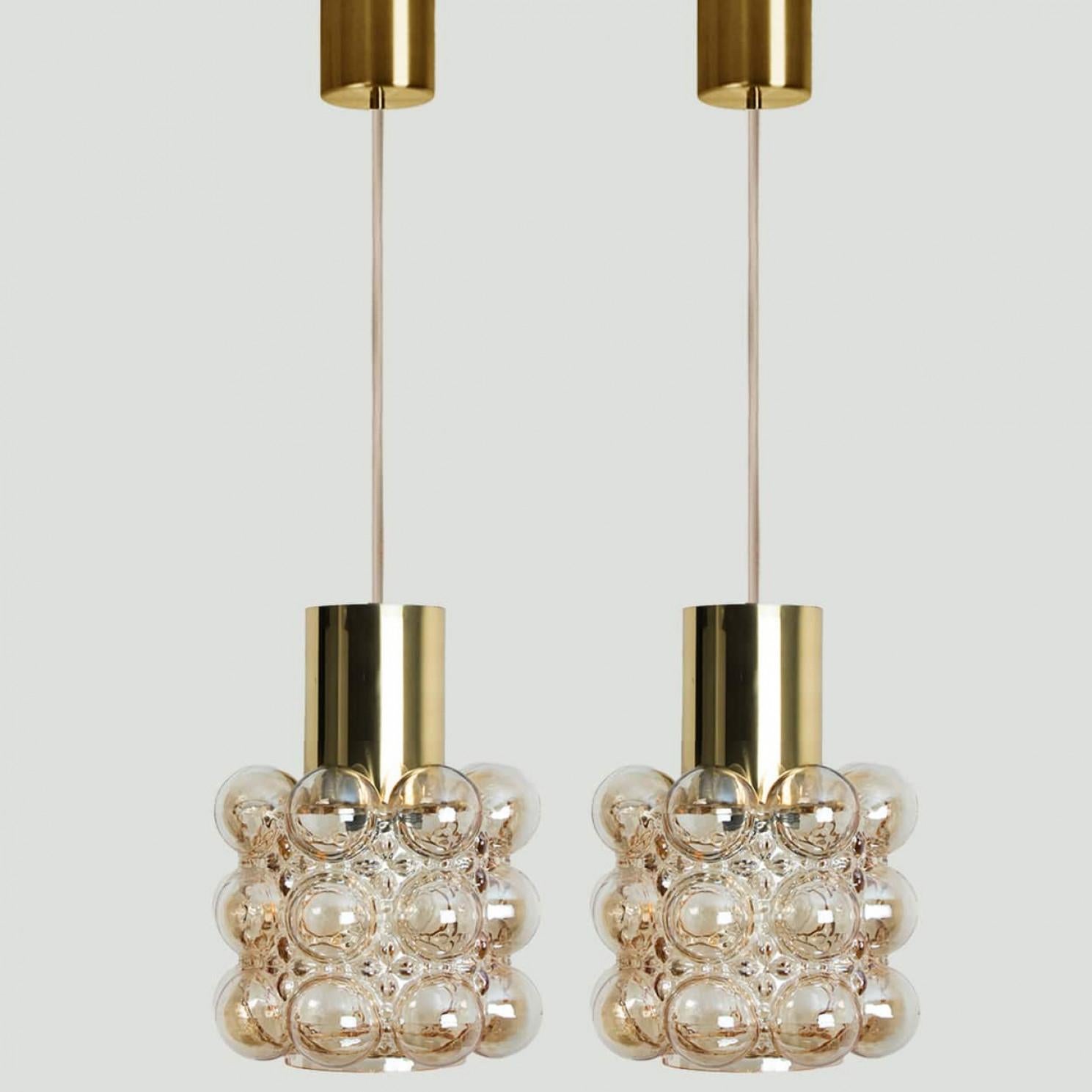 1 of the 3 Amber Glass Pedants by Helena Tynell for Glashütte Limburg, 1960 in vendita 10