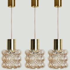 1 of the 3 Amber Glass Pedants by Helena Tynell for Glashütte Limburg, 1960