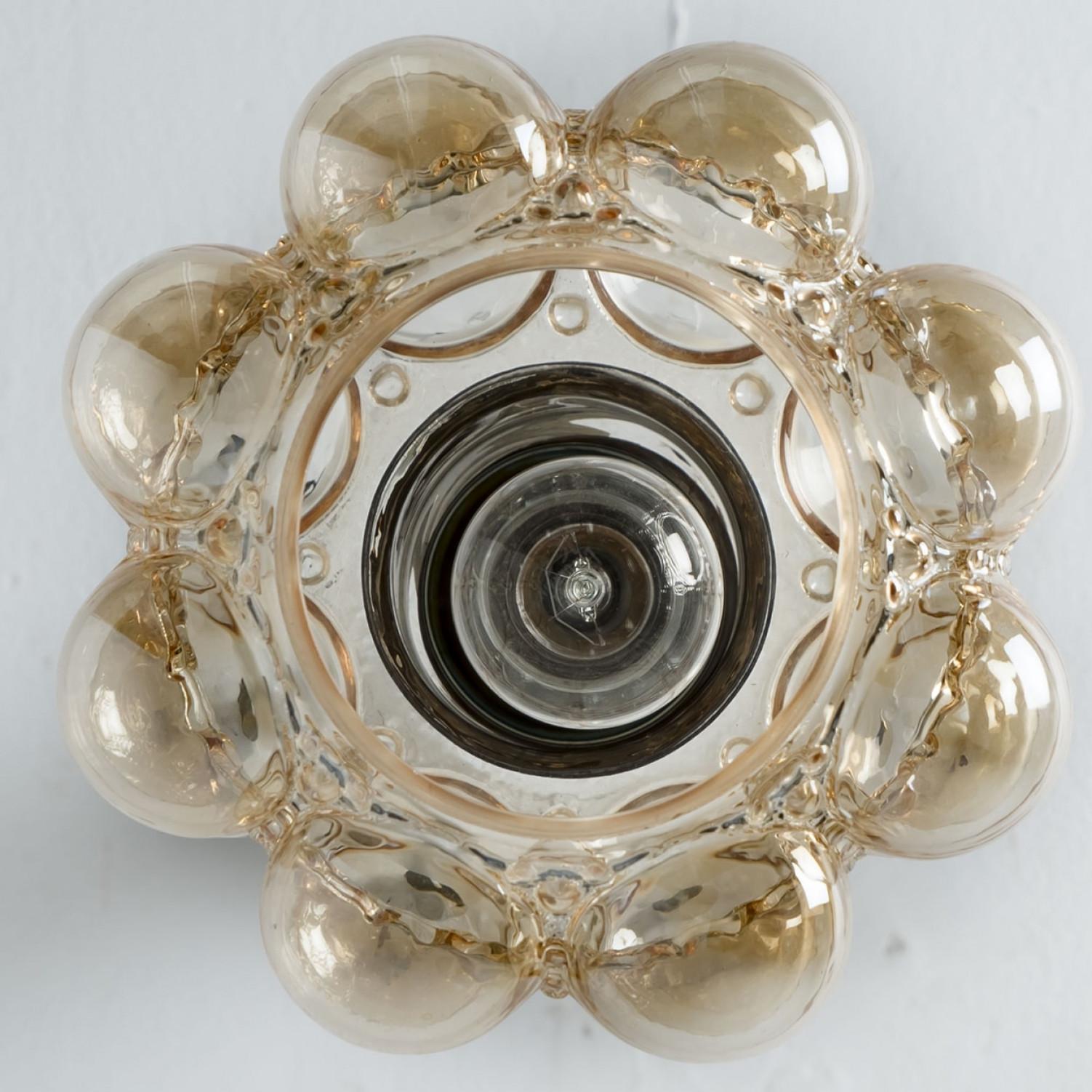 Mid-20th Century 1 of the 3 Amber Glass Pedants by Helena Tynell for Glashütte Limburg, 1960 For Sale